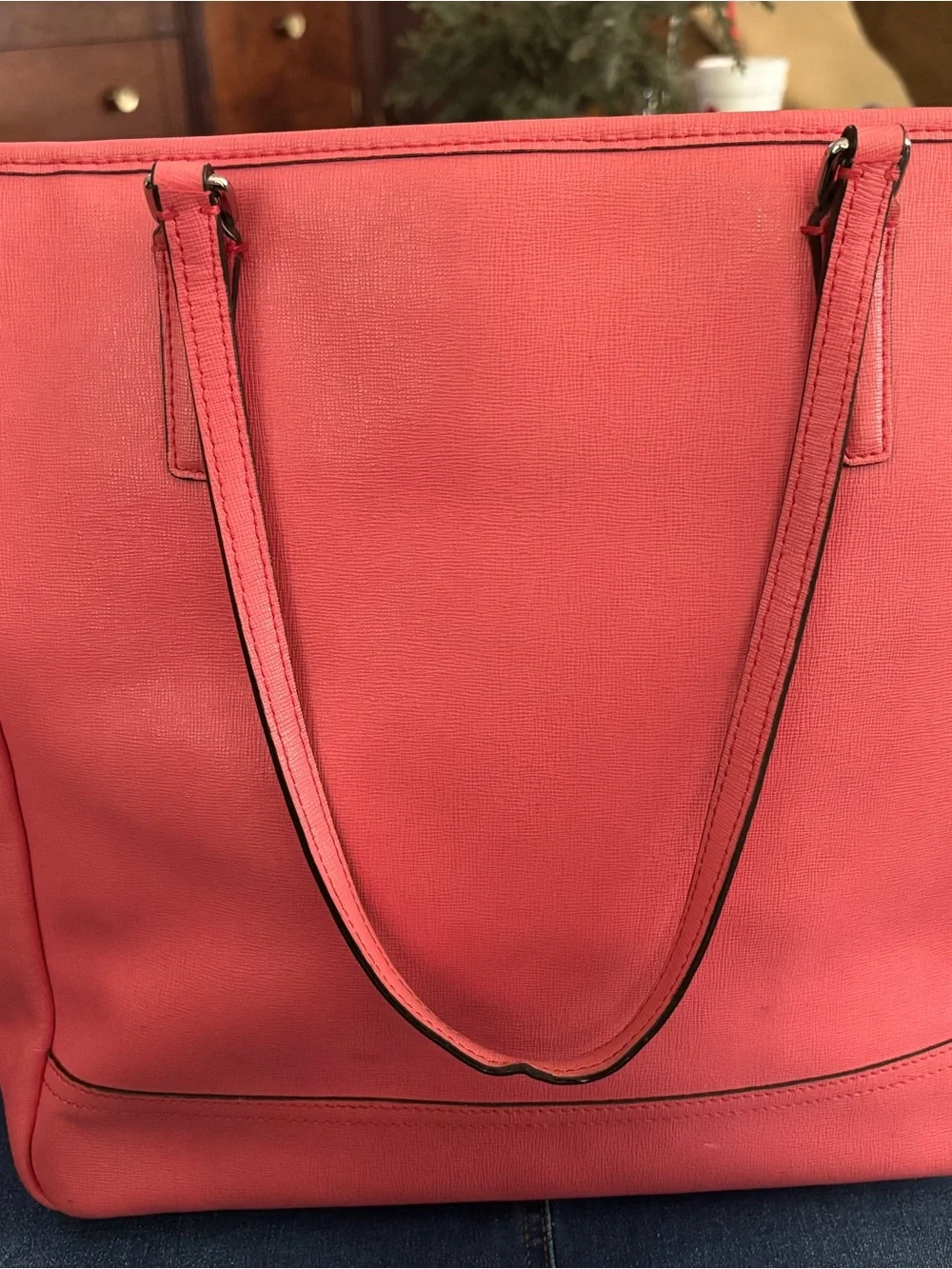COACH Women's Saffiano Coral Tote Bag